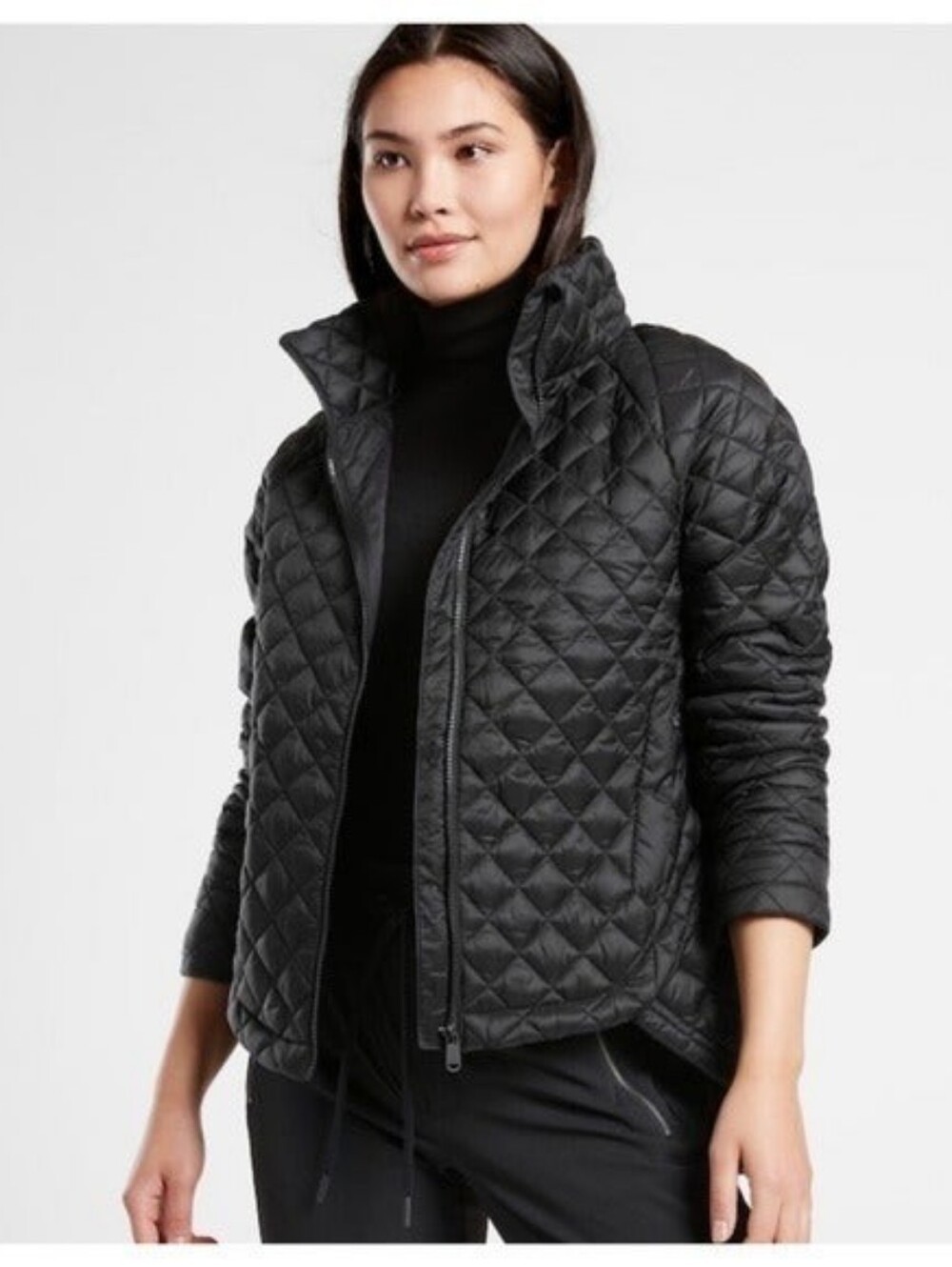 ATHLETA Whisper Featherless Puffer Jacket Black Size XL Thinsulate Lightweight